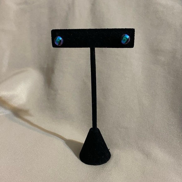 Vintage Iridescent Stud Earrings - Picture 1 of 7